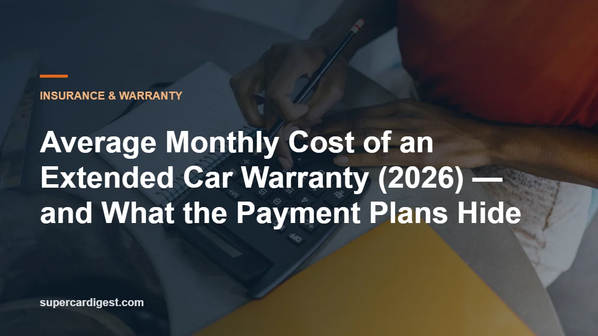 Average Monthly Cost of an Extended Car Warranty (2026) โ and What the Payment Plans Hide