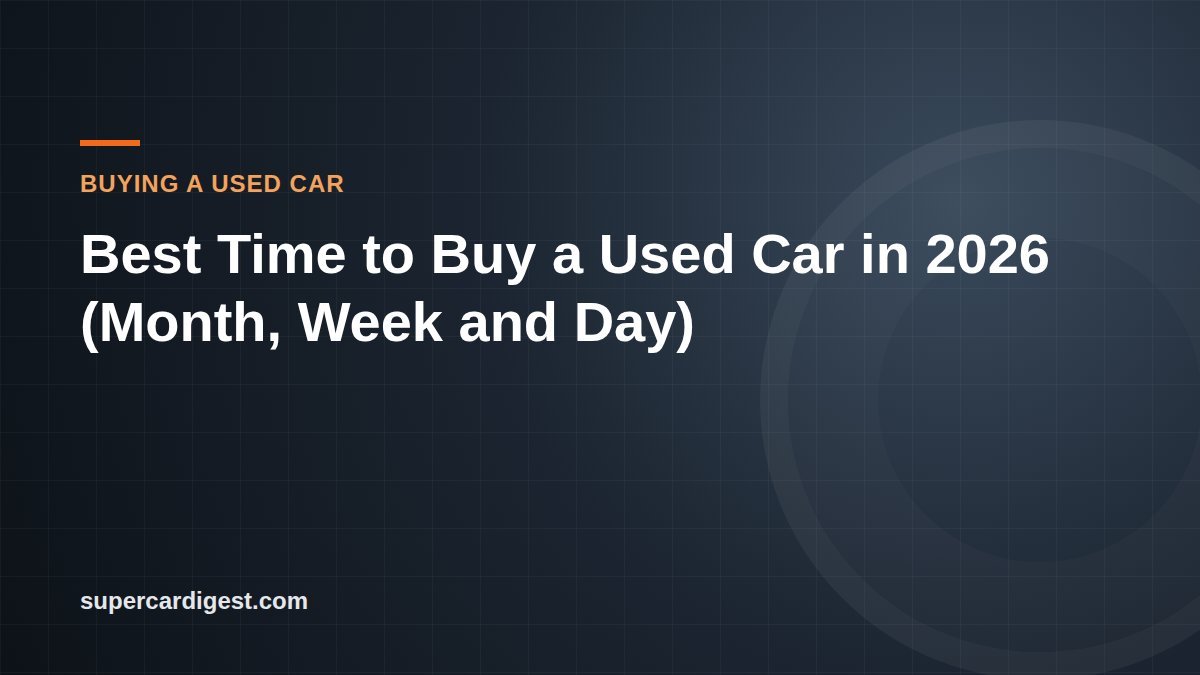 Best Time to Buy a Used Car in 2026 (Month, Week and Day)