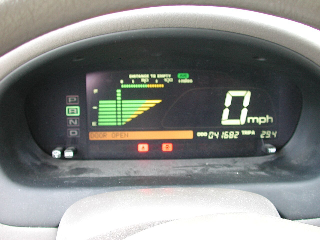 A car dashboard and instrument panel