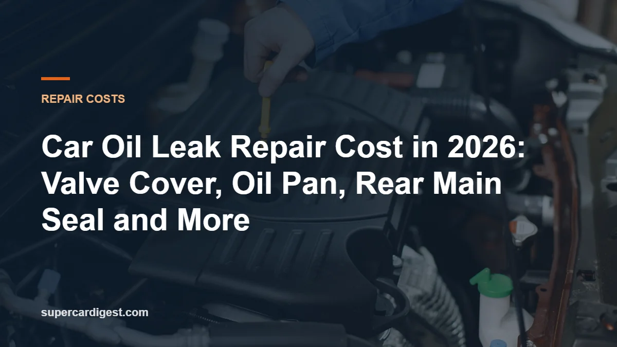 Car Oil Leak Repair Cost in 2026: Valve Cover, Oil Pan, Rear Main Seal and More