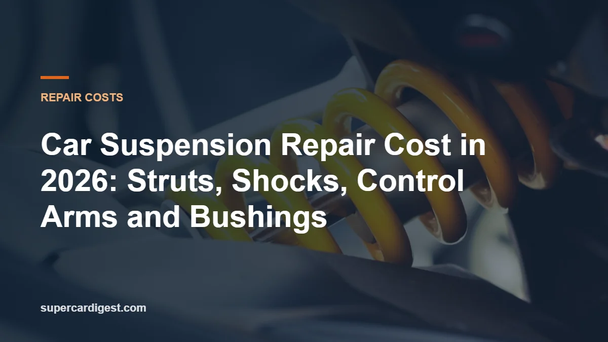 Car Suspension Repair Cost in 2026: Struts, Shocks, Control Arms and Bushings