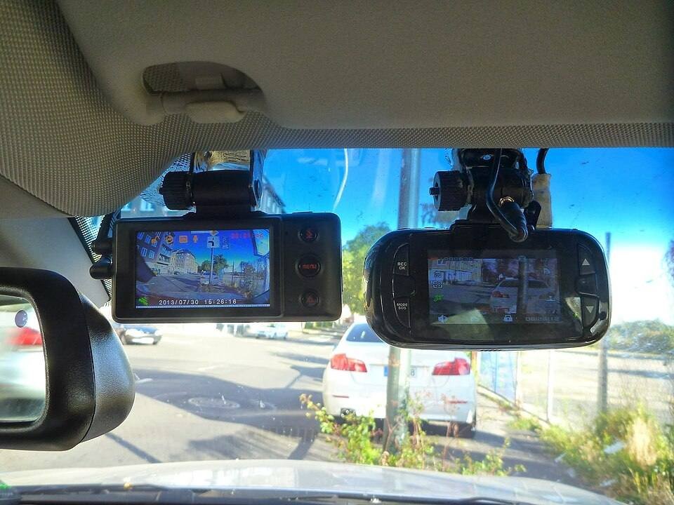 Several dash cams displayed side by side