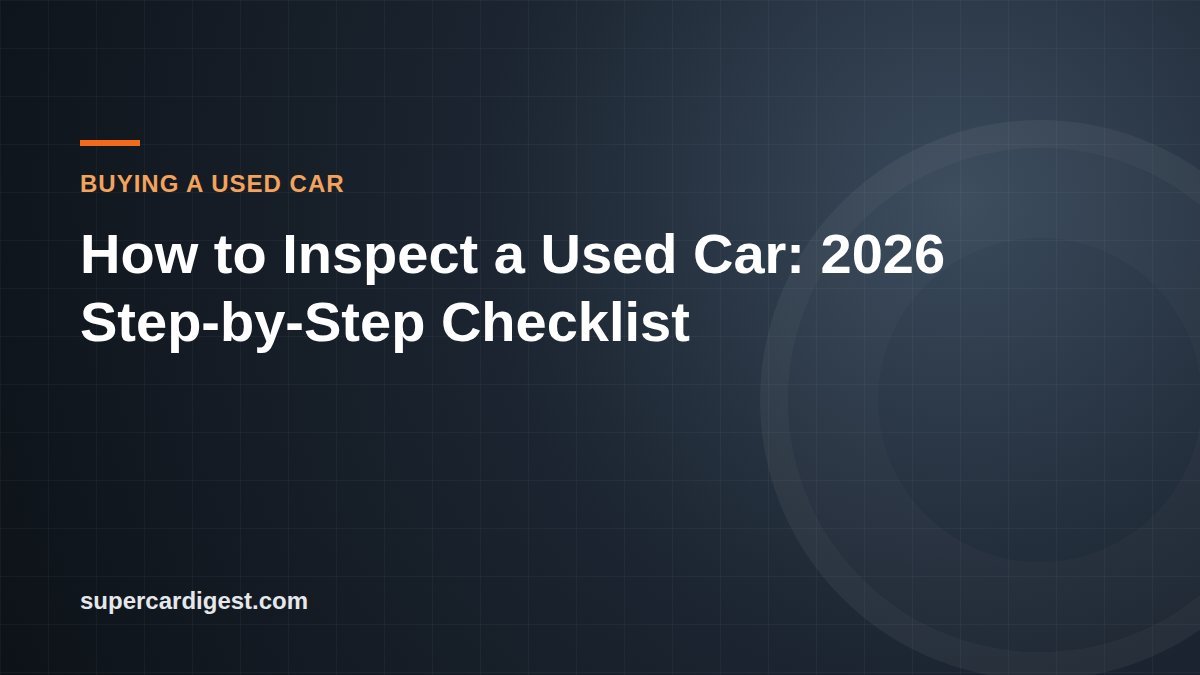 How to Inspect a Used Car: 2026 Step-by-Step Checklist