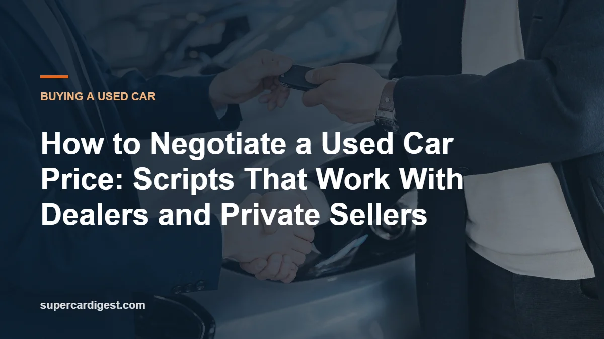 How to Negotiate a Used Car Price: Scripts That Work With Dealers and Private Sellers